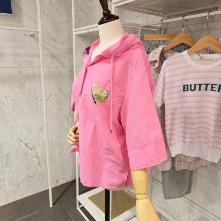 하트 포켓 후드 점퍼