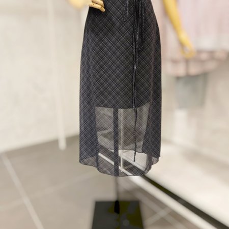 체크 쉬폰 스커트