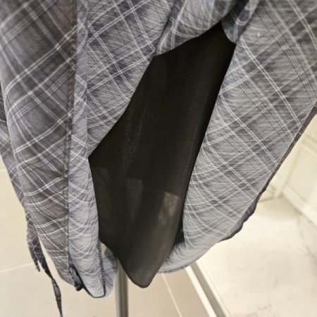 체크 쉬폰 스커트