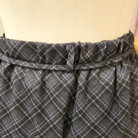 체크 쉬폰 스커트