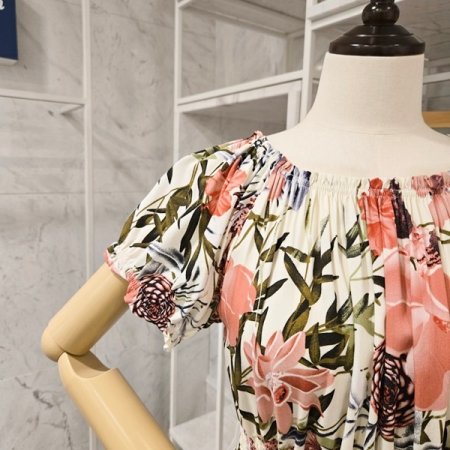 플라워 밴딩 롱 원피스