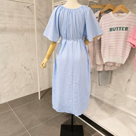 스퀘어넥 끈 원피스