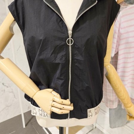 영문 후드 베스트