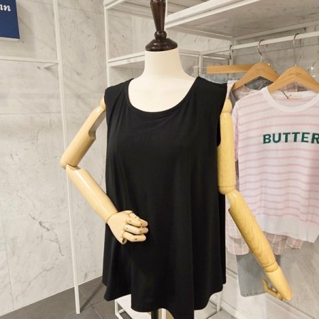 플레어 민소매 티셔츠