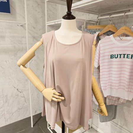 플레어 민소매 티셔츠