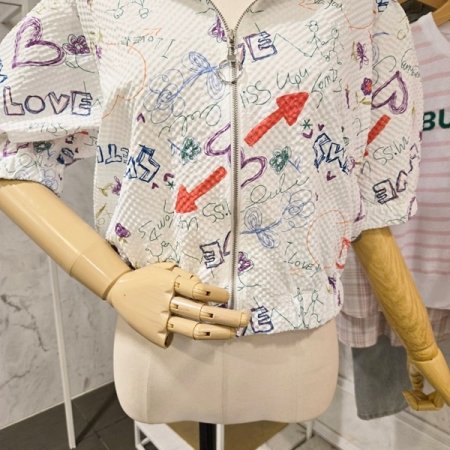 후드 프린트 집업 점퍼