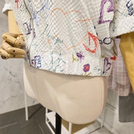 후드 프린트 집업 점퍼