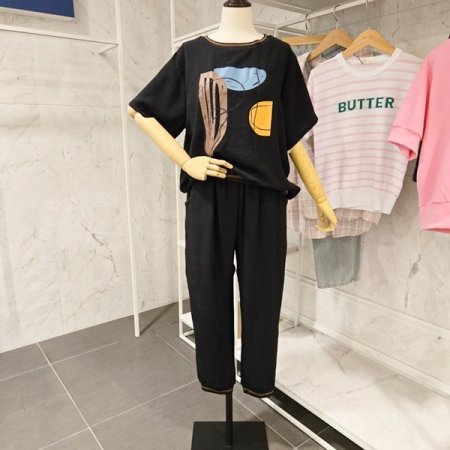 프린트 티셔츠 조거팬츠 세트