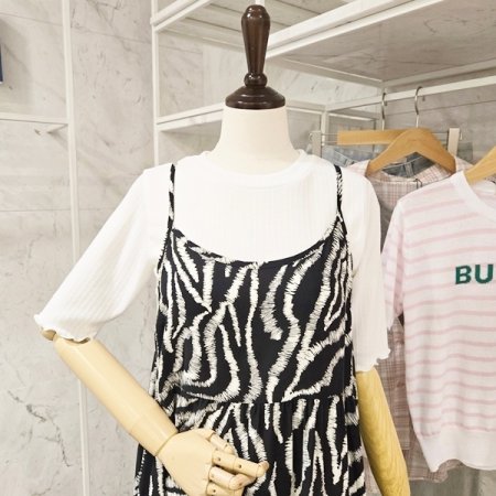 캉캉 롱 프린트 끈 원피스