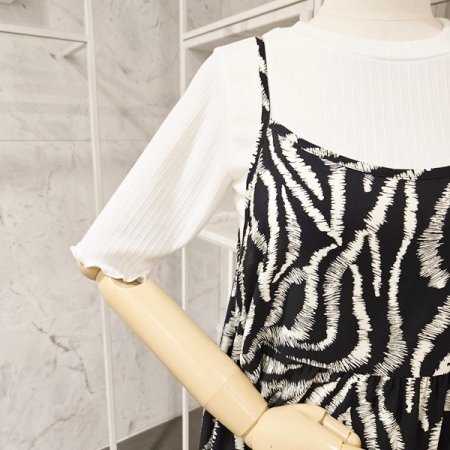 캉캉 롱 프린트 끈 원피스