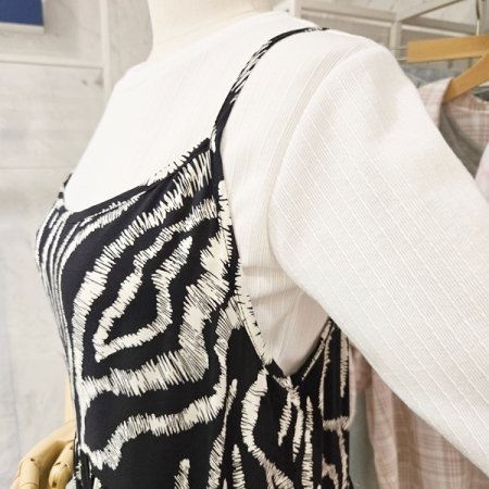 캉캉 롱 프린트 끈 원피스