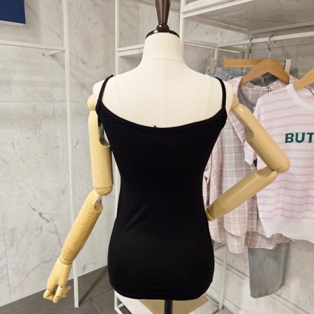 무지 끈 탑 티셔츠