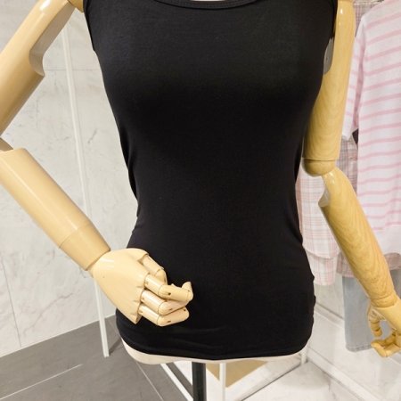 무지 끈 탑 티셔츠