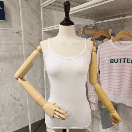 무지 끈 탑 티셔츠