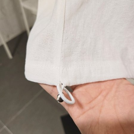 체크 프린트 스트링 티셔츠