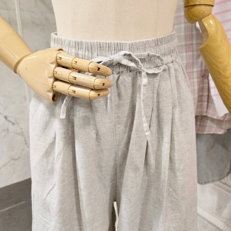 린넨 통 와이드 팬츠