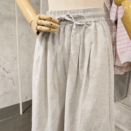 린넨 통 와이드 팬츠