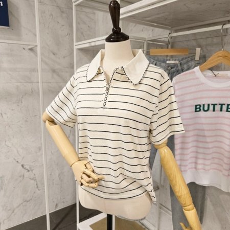 지퍼 카라 티셔츠