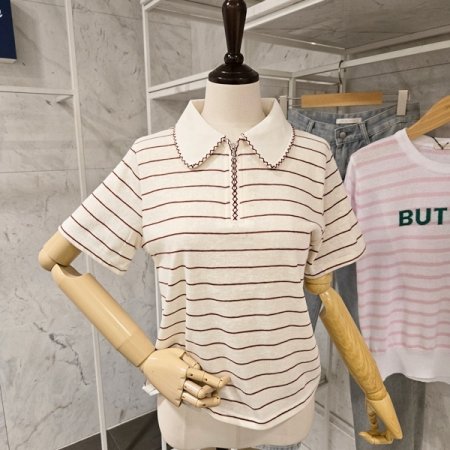 지퍼 카라 티셔츠