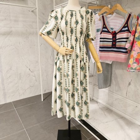 셔링 라운드 원피스