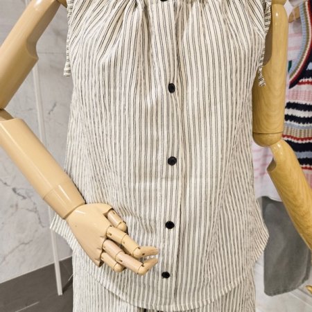 미니 스트라이프 투피스