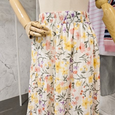 컬러 플라워 스커트