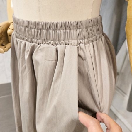 무지 밴딩 통 와이드 팬츠