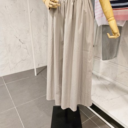 무지 밴딩 통 와이드 팬츠