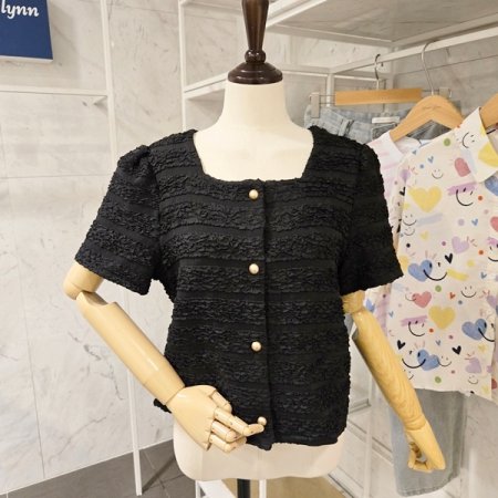 스퀘어넥 블라우스