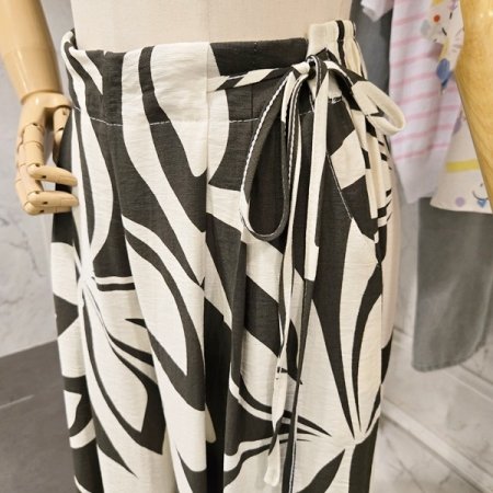 사이드 끈 와이드 팬츠