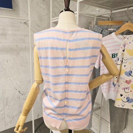 민소매 단 니트