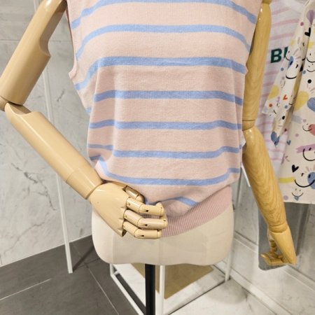 민소매 단 니트