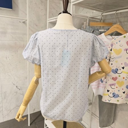 도트 리본 블라우스