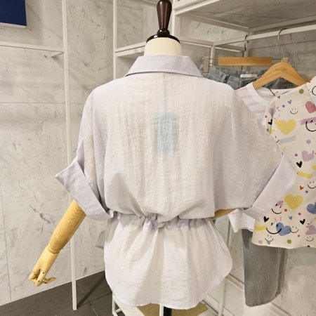 집업 스트링 블라우스