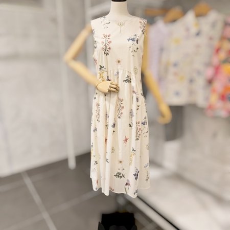 플라워 롱 민소매 원피스