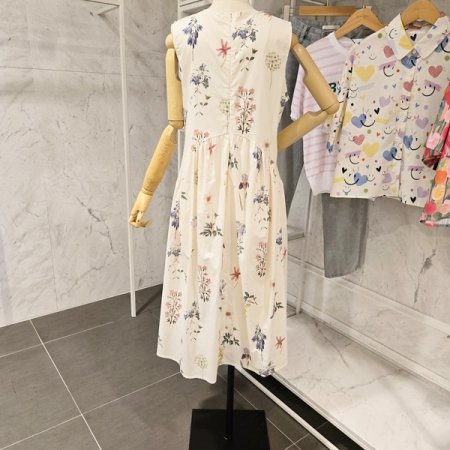 플라워 롱 민소매 원피스