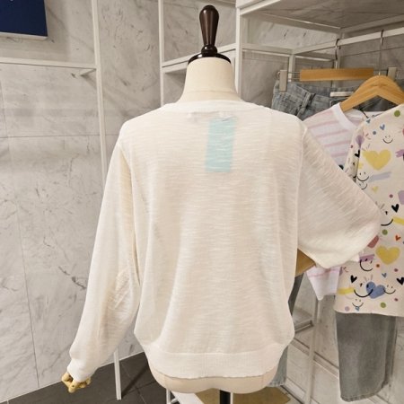 꽃펀칭 라운드 가디건