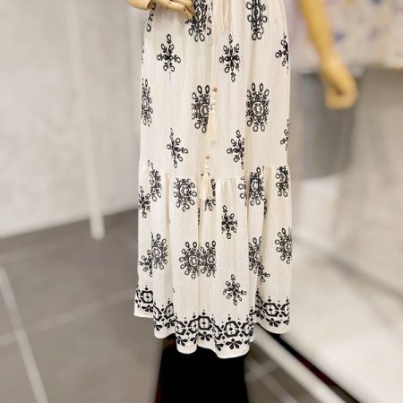 태슬 끈 페이즐리 스커트