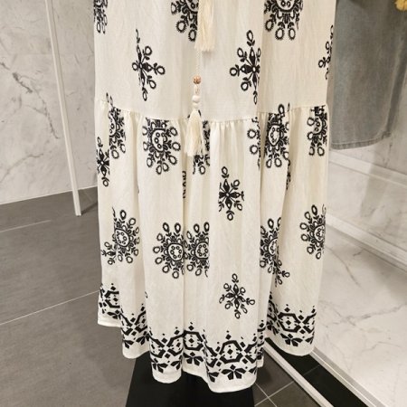 태슬 끈 페이즐리 스커트