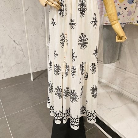 태슬 끈 페이즐리 스커트