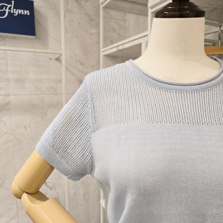 백 버튼 라운드 니트