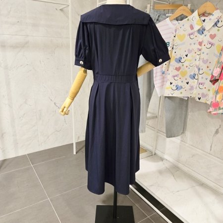 벨티드 카라 롱 원피스