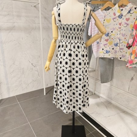 플라워 숄더 끈 원피스