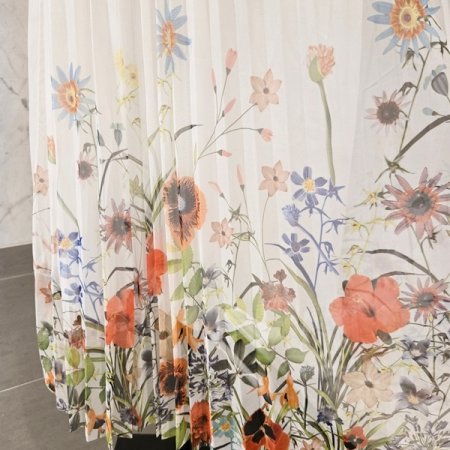 플라워 플리츠 스커트