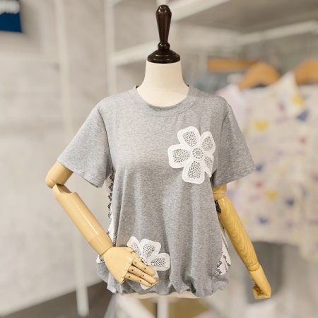 빅 플라워 스트링 티셔츠