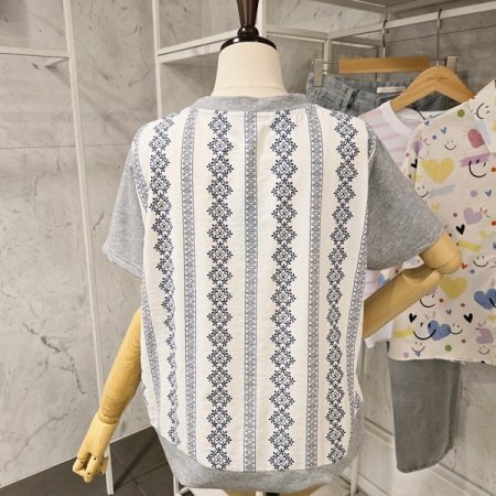 빅 플라워 스트링 티셔츠