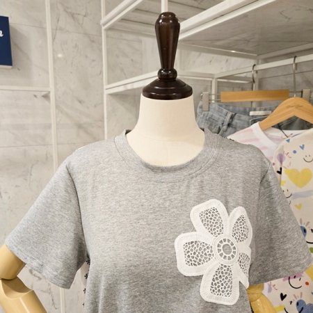 빅 플라워 스트링 티셔츠