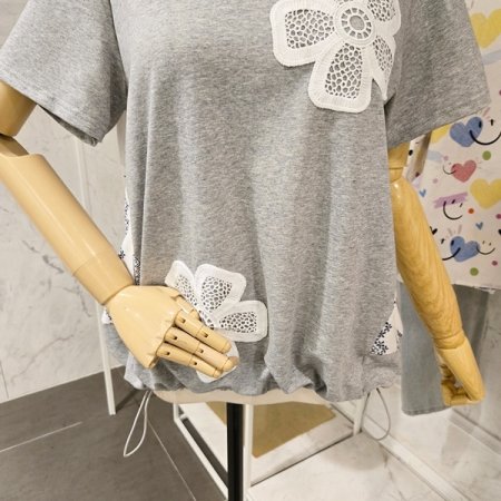 빅 플라워 스트링 티셔츠