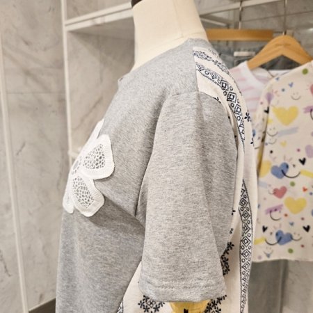 빅 플라워 스트링 티셔츠