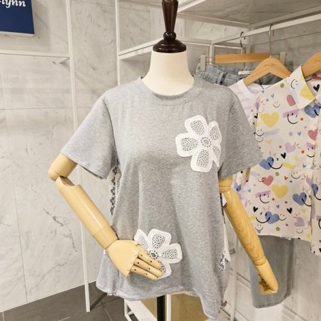 빅 플라워 스트링 티셔츠